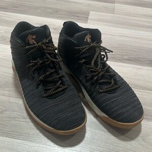 AND1 Mens size 11 Black Gold Thread Basketball Shoes